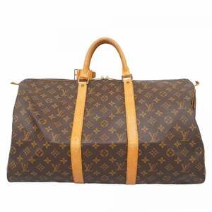 LOUIS VUITTON Authentic Brown Monogram Keepall 50 Boston Bag